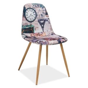Jídelní čalouněná židle CITI látka Paříž, kov dub