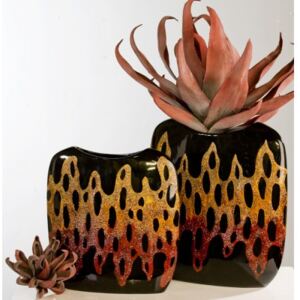 Dekorativní váza LEONE – červená/oranžová/černá 29 cm