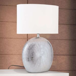 Keram. stolní lampa Ethno 52 cm bílá, noha titan