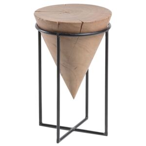 Dřevěný akátový kulatý odkládací stolek LaForma Jayd