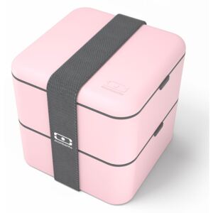 Svačinový box MonBento Square | pastelově růžový