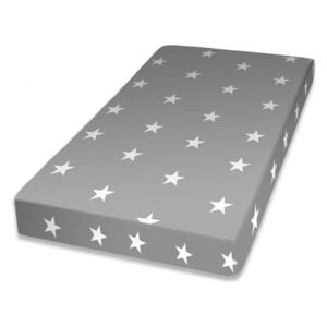 Dětská matrace s potahem COLORIDO, 60x120x10, šedá/bílá hvězda