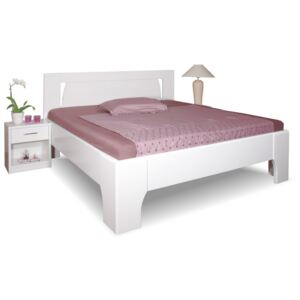 Manželská postel z masivu OLYMPIA 1, 180x200, masiv buk, bílá , 180x200 cm