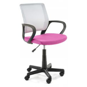 Kancelářská židle KORAD FD-6, 53x81-93x56,5, růžová/bílá