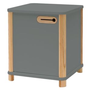 Ragaba Úložná skříňka/noční stolek Alres, 42x42x48 cm, tmavě šedá/přírodní