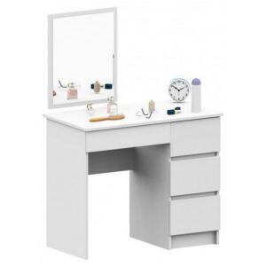 Toaletní stolek SPLIT T6, 90x72/142x50, bílý, pravý