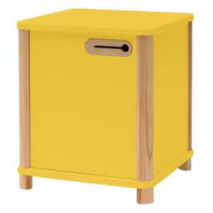 Ragaba Úložná skříňka/noční stolek Alres, 42x42x48 cm, žlutá/přírodní