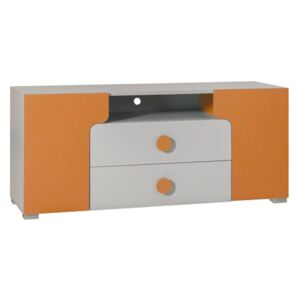 TV stolek Timon TM08, Barva: světle šedá + oranžová
