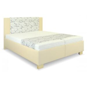 Zvýšená čalouněná postel s úložným prostorem Laura , 160x200 cm, Vitalcom, Bílá ekokůže