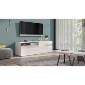 TV stolek Silke Light 41, Barva: bílá + bílý lesk + beton