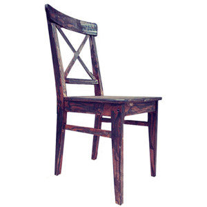 Klasická rustikální jídelní židle s patinou