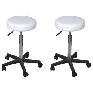 Kancelářské stoličky 2 ks bílé 35,5 x 98 cm umělá kůže