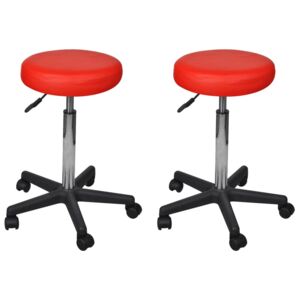 Kancelářské stoličky 2 ks červené 35,5 x 98 cm umělá kůže