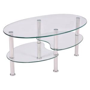 Konferenční stolek GLASS 90x60 cm - sklo/kov - čirý