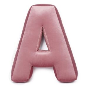Polštář velvet písmeno A - Z 40 cm / růžové 2220