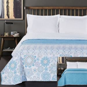 Oboustranný přehoz na postel DecoKing Alhambra bílo-modrý