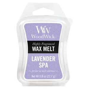 WoodWick vonný vosk Lavender Spa (Levandulové lázně) 23g (Zažijte den v lázních s relaxační vůní speciálně složenou z levandule a eukalyptu.)