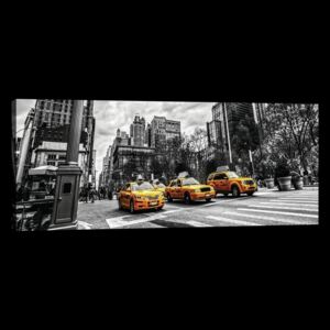 Postershop Obraz na plátně: New York (Taxi) - 145x45 cm