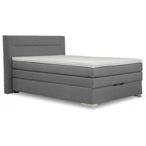 Americká postel boxspring Doria, s úložným prostorem, 140x200 cm, šedá