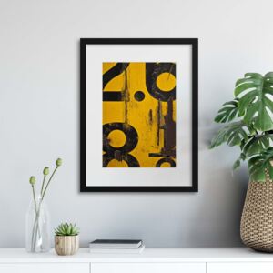Rámovaný obraz GLIX Industrial Textures I, Yellow & Black 30x40 cm