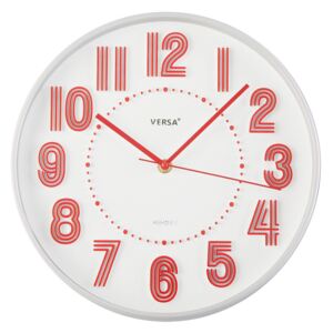 Červené nástěnné hodiny Versa Haily, ø 30,5 cm