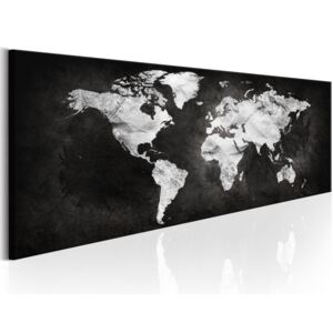Murando DeLuxe Černobílá mapa světa 90x30 cm