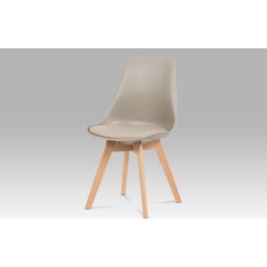 Artium Jídelní židle plast latté / koženka latté / masiv buk - CT-752 LAT