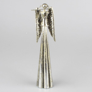 Casa de Engel - anděl s flétnou, stříbrný 25,5 cm (Dekorační kovový anděl s flétnou, krásný doplněk do vašeho interieru nebo vkusný dárek.)