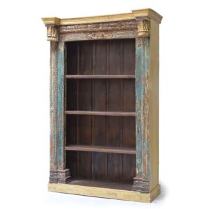 Knihovna z teakového dřeva vyrobená ze starého portálu, 140x55x217cm