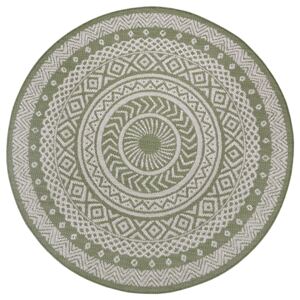 Hanse Home Collection koberce Kusový koberec Flatweave 104858 Green/Cream - 120x120 (průměr) kruh cm