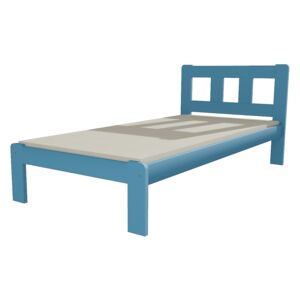 Dřevěná postel VMK 10A 90x200 borovice masiv - modrá