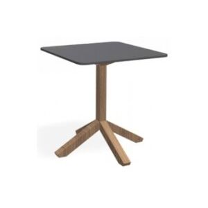Roda Teakový jídelní stolek Root, Roda, čtvercový 90x90x72 cm, teakový rám, HPL deska šedá (grey)