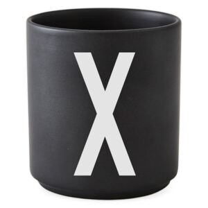 Porcelánový hrnek X DESIGN LETTERS - černý