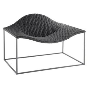 Solpuri Nerezová nízká židle Wave, Solpuri, 130x83x76 cm, nerezový rám, lankový výplet tmavě šedý (dark grey)