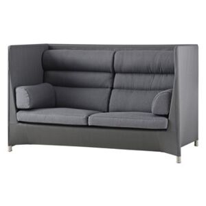 Cane-line 2-místné sofa/pohovka s vysokou zádovou opěrkou Diamond, Cane-line, 175x90x106 cm, rám hliník, potah venkovní tkanina šedá (Tex grey), sedáky venkovní tkanina šedá (Natté grey)