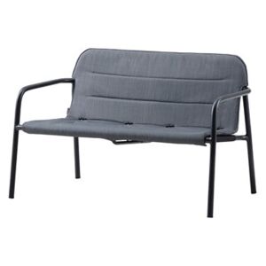 Cane-line Hliníkové stohovatelné 2-místné sofa/pohovka Kapa, Cane-line, 124x73x73 cm, rám hliník, potah venkovní tkanina šedá (Tex grey)