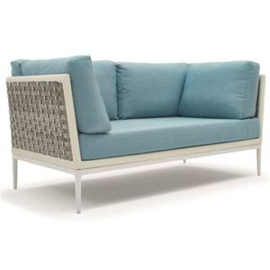 Varaschin 2-místné sofa/pohovka Algarve, Varaschin, 168x86x73 cm, hliníkový rám, výplet umělý ratan bílý (white)/šebobéžový (taupe), sedáky venkovní látka kategorie B, barva dle vzorníku