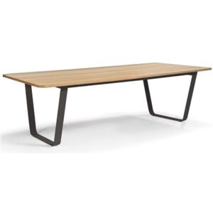 Manutti Jídelní stůl Air, Manutti, obdélníkový 264x113x75,5 cm, lakovaná ocel, barva dle vzorníku, deska tropické dřevo Iroko