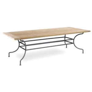 Manutti Jídelní stůl Capri, Manutti, obdélníkový 240x105x75 cm, tepané železo, barva dle vzorníku, deska žula, barva caramel