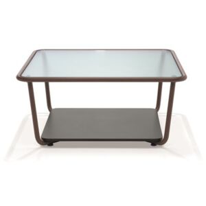 Roda Hliníkový konferenční stolek Sunglass, Roda, čtvercový 86x86x39 cm, hliníková rám lakovaný, barva dle vzorníku, deska sklo (ribbed glass)