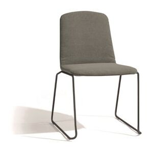 Manutti Nerezová stohovatelná jídelní židle Loop, Manutti, 57,5x61,5x84,5 cm, nerezový rám, barva dle vzorníku, potah venkovní látka CAT.A, barva dle vzorníku