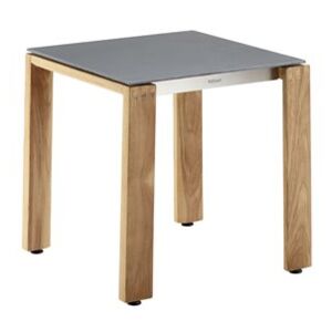 Solpuri Teakový odkládací boční stolek Safari, Solpuri, čtvercový 45x45x45 cm, teakový rám, keramická deska Dekton, barva dle vzorníku