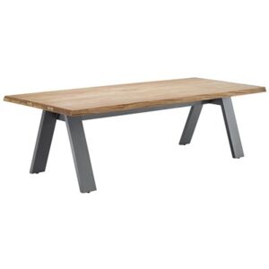 Solpuri Hliníkový jídelní stůl Timber, Solpuri, obdélníkový 260x100x75 cm, hliníkový rám, barva šedočerná (anthracite), deska teak