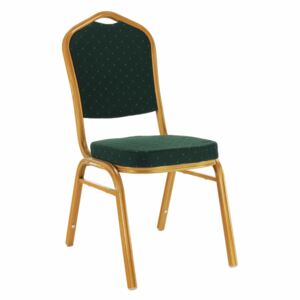 Tempo Kondela, s.r.o. Stohovatelná židle, zelená/zlatý nátěr, ZINA 3 NEW