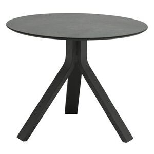 Stern Hliníkový odkládací stolek Freddie, Stern, kulatý průměr 60x48 cm, hliníkový rám bílý, deska HPL Silverstar 2.0 šedá (uni grey)