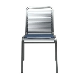 Stern Hliníková stohovatelná jídelní židle Oscar Stern, 54x64x87 cm, hliníkový rám šedý (graphite), lankový výplet modrý (jeans)