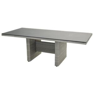 Ploss Jídelní stůl Catania, Ploss, obdélníkový 220x100x75 cm, umělý ratan v šedé barvě, deska stříkaný kámen