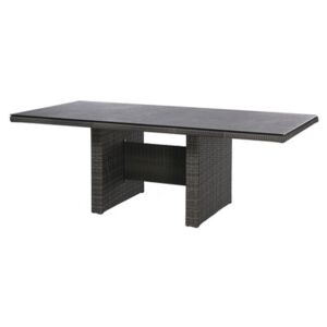 Ploss Jídelní stůl Rocking, Ploss, obdélníkový 220x100x75 cm, umělý ratan šedo-hnědý žíhaný, deska stříkaný kámen