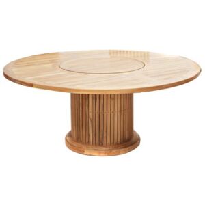 Ploss Teakový jídelní stůl Phoenix, Ploss, kulatý průměr 160x76 cm, s otočnou deskou uprostřed