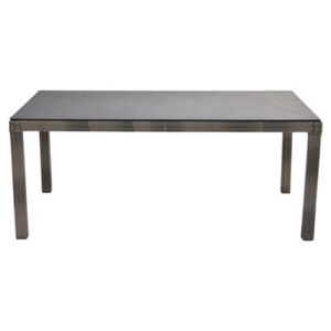 Ploss Jídelní stůl Rabida, Ploss, obdélníkový 170x90x75 cm, umělý ratan šedo-béžový žíhaný, deska stříkaný kámen